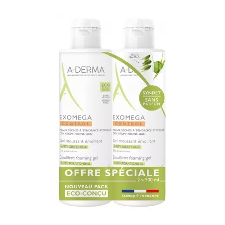 Aderma Exomega Gel Moussant 500ml Duo - Paramarket