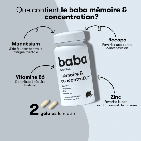 BABA Nutrition Mémoire & Concentration - Paramarket.com